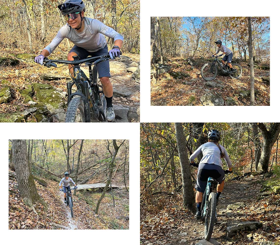 Liv athlete riding an e-bike