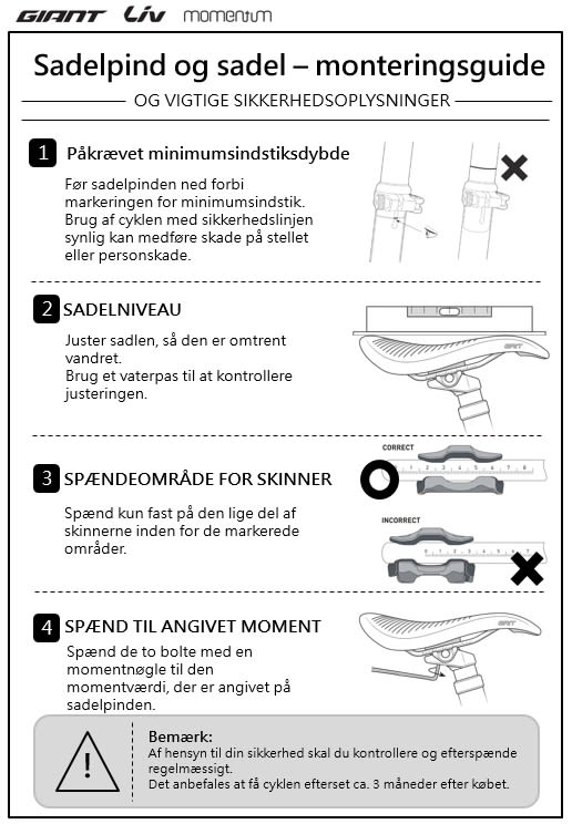 Manual for saddle and seatpost