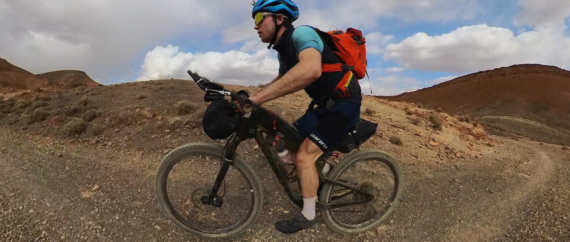 Josh Reid rides his Anthem Advanced Pro 29 at the Altas Mountain Race in Africa. 