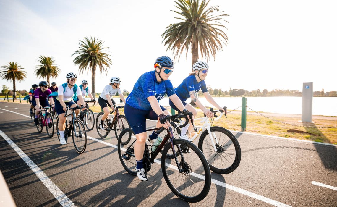 Vida riding in with her women's group