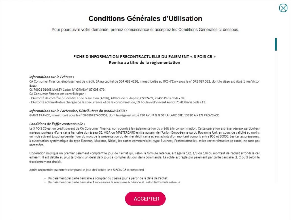 Paiement en 3 ou 4 fois - CADEX