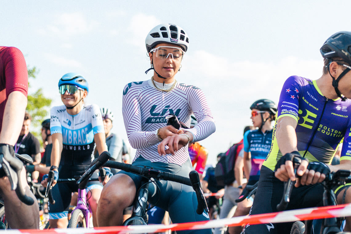 Tessa Neefjes at the start line of a gravel World Cup