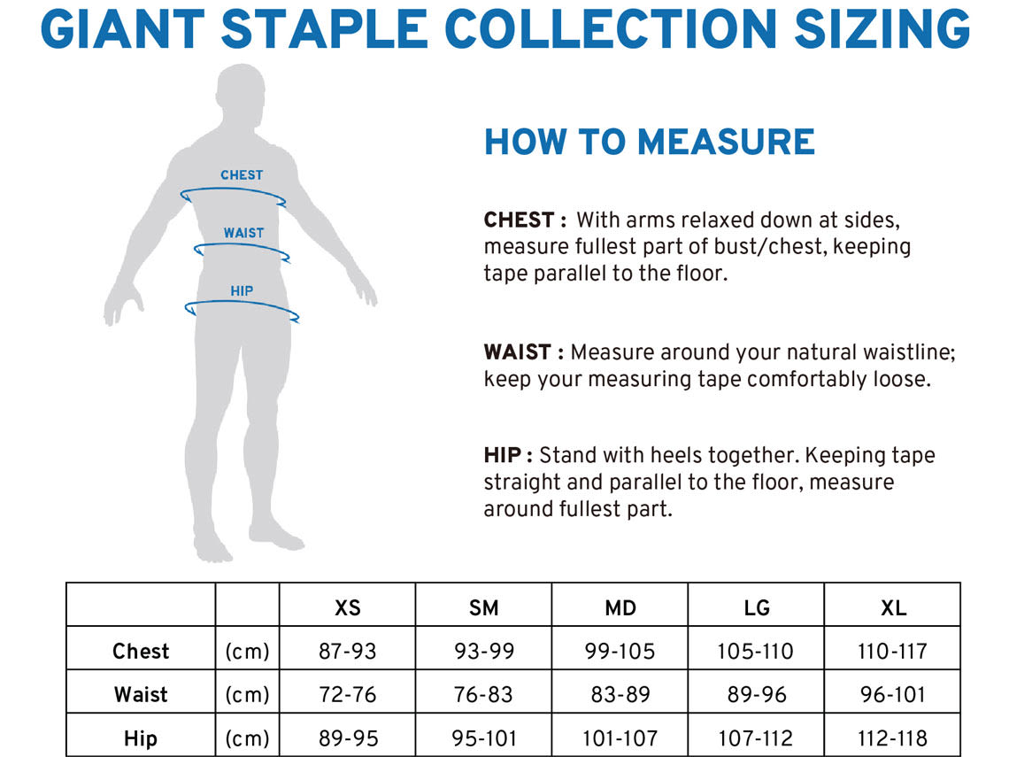 Staple Collection Sizing Chart