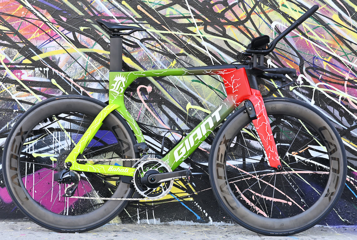 The team's Trinity Advanced Pro bikes were custom painted with colors and an overall design that reflects the Bahati Foundation's mission.