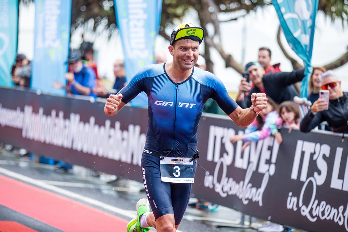 Aaron winning Triathlon