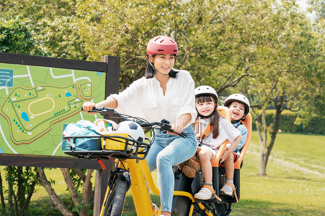 mom biking with kids, kids on bike, carry kids on bike, electric bikes