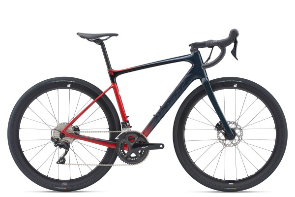 The Defy Advanced Pro 3 in Cosmos Navy/Metallic Red features D-Fuse technology and Giant SLR-2 Carbon Disc WheelSystem. Availability varies by country.