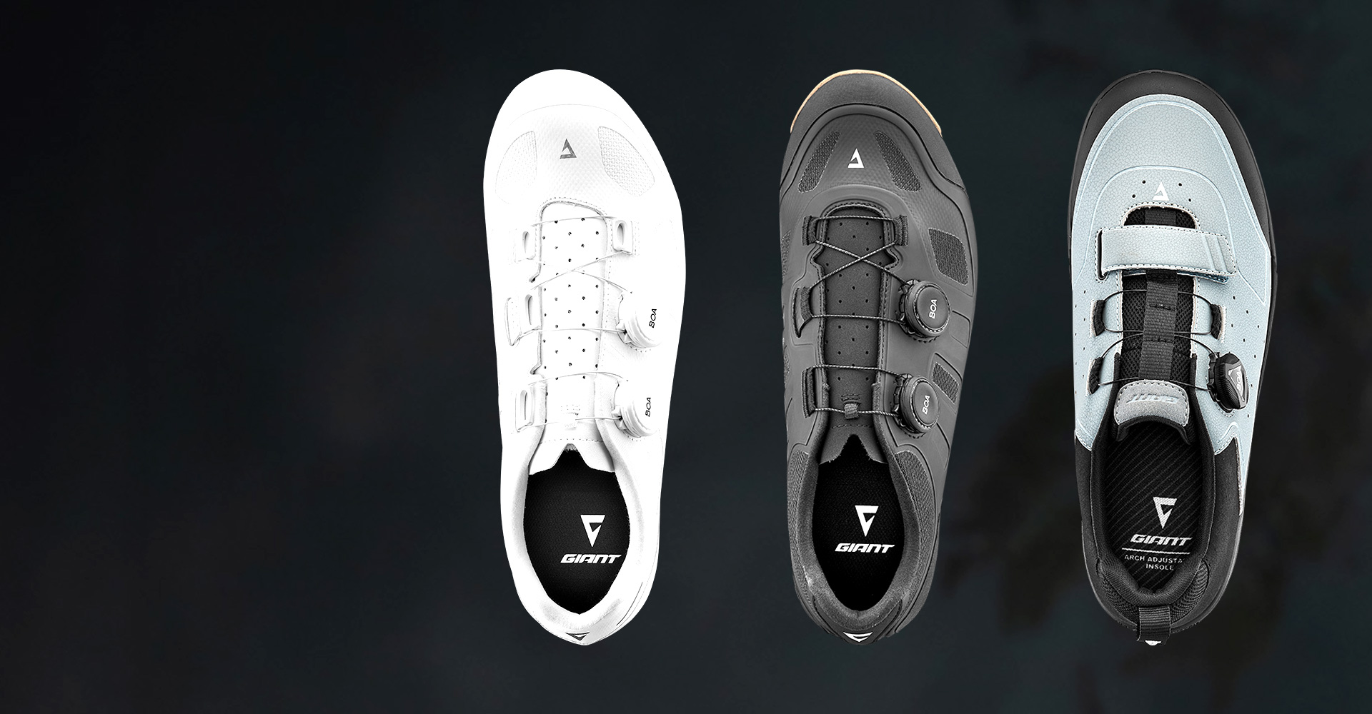 shoes on black background