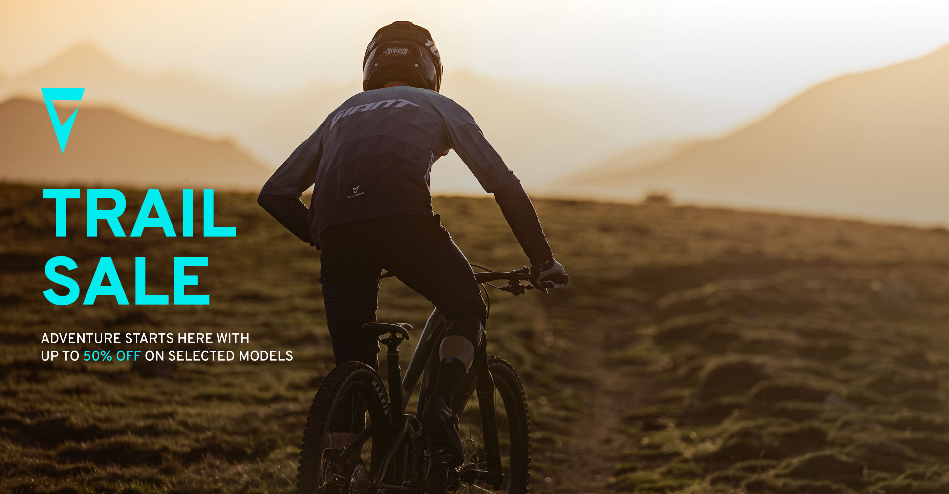 Mountain bike rider on trail