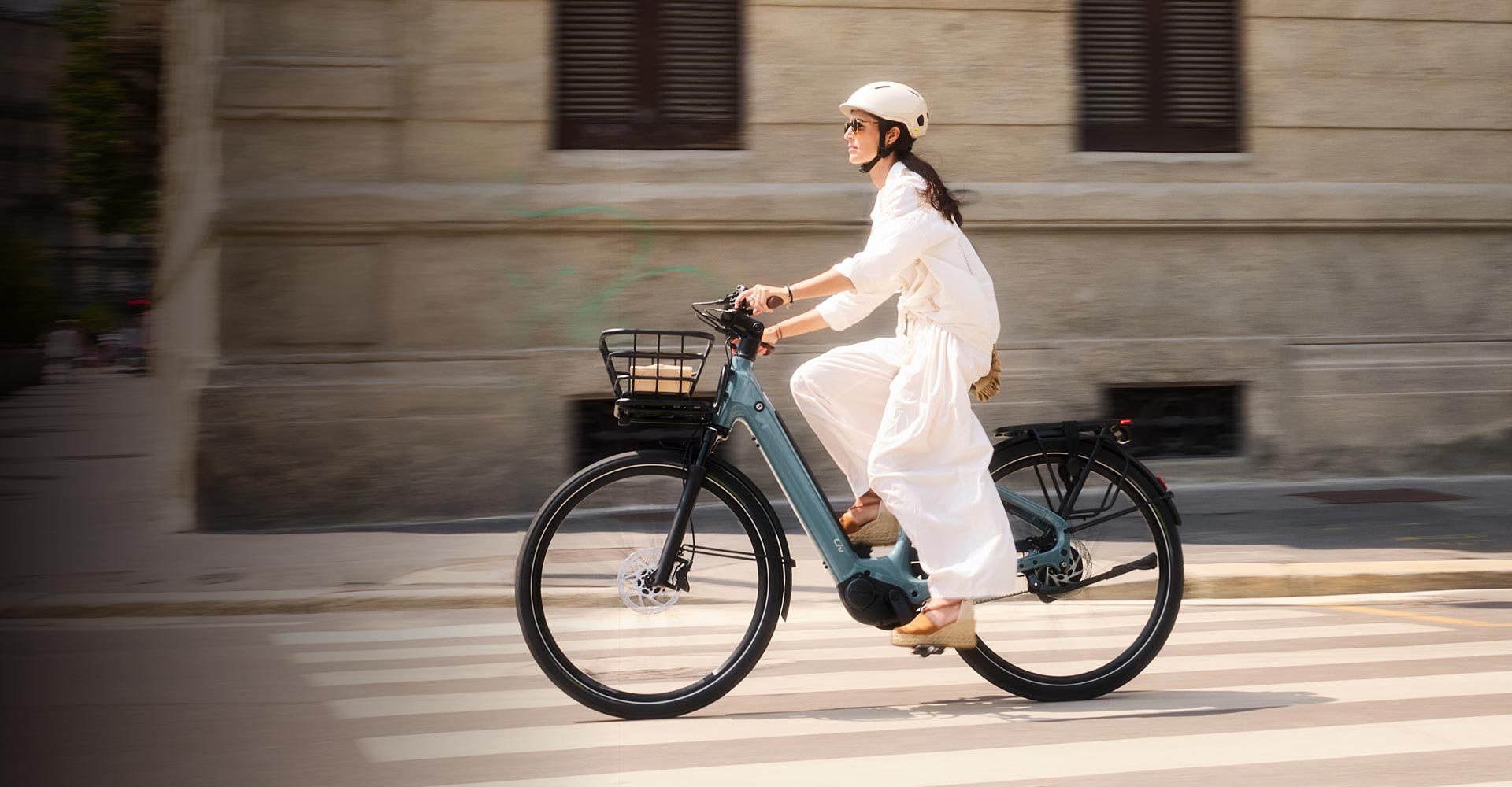 woman riding commuter ebike