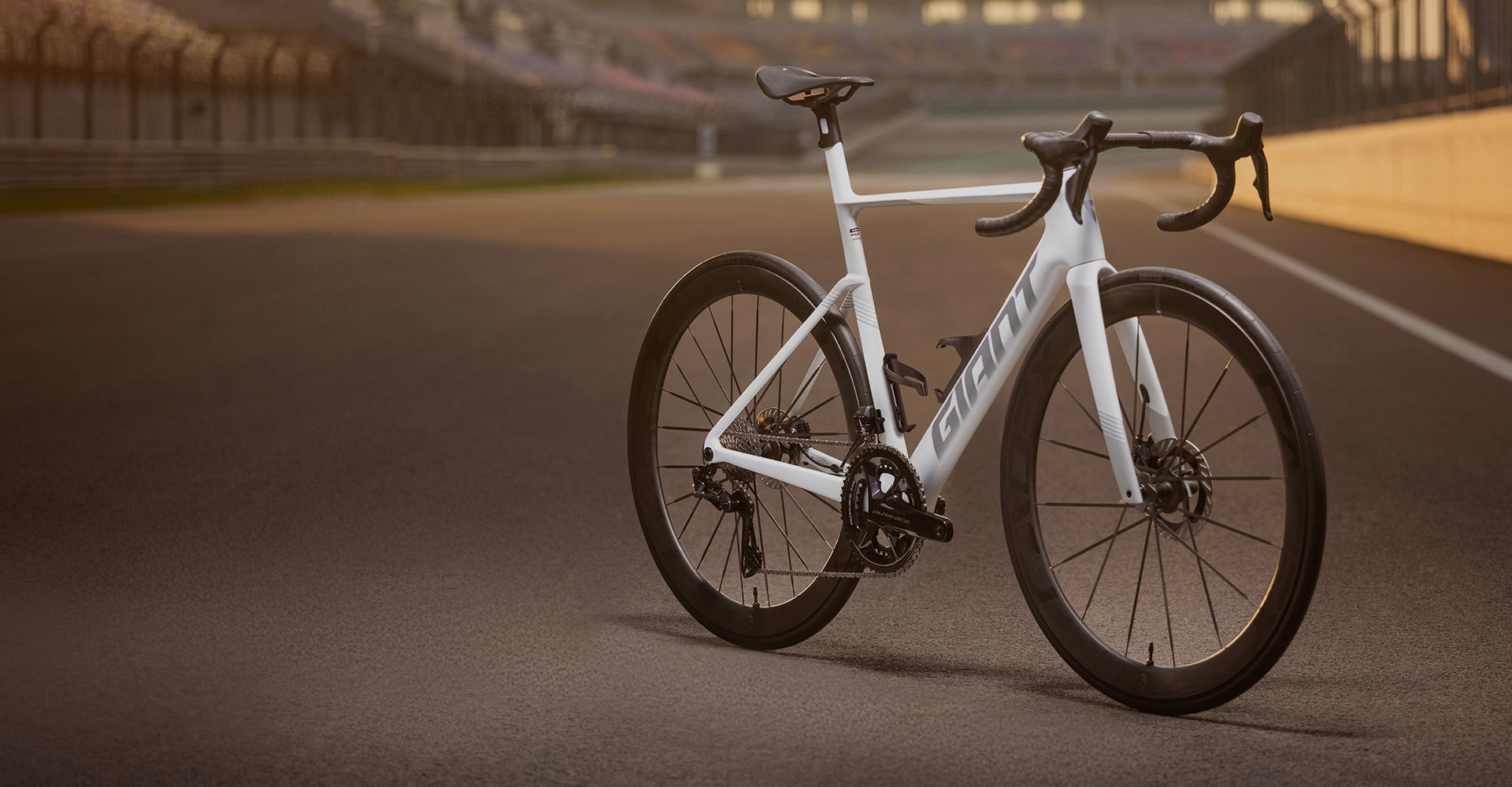 Giant Propel shown on road racing track