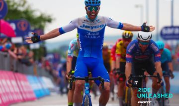 Professional Road Cyclist celebrating victory