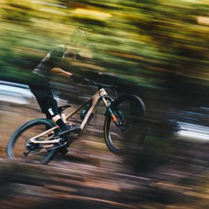 mountain biker popping front