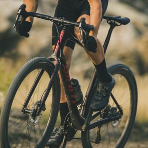 Cyclist on gravel bike
