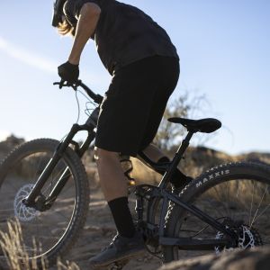climbing on a mountain bike