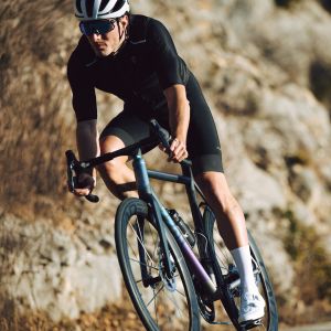 road biker in corner