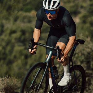 closeup of road biker