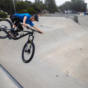 Biker in skate park