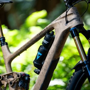 closeup of mountain bike frame