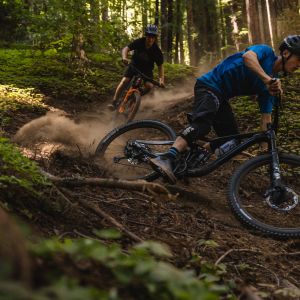 Mountain bikers riding on trails