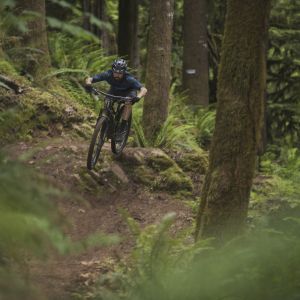 Giant Trance 29 approaches a small drop.