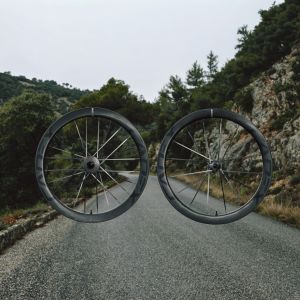 wheels overlaid over road