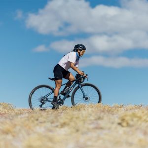 Woman riding the Devote.