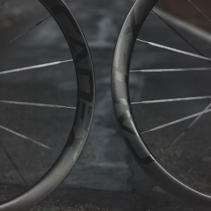 Close up view of CADEX Max 40 wheelset.