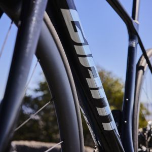 Close up view of Giant TCR Advanced Pro frame from front angle.