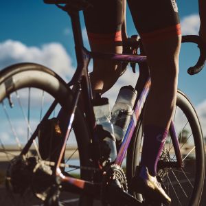 Woman riding the EnviLiv Advanced Pro AXS. 