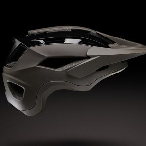 Rail helmet on black background