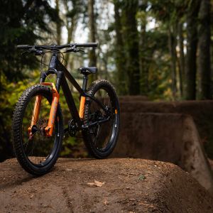 An angled frontal POV of the Giant STP 24 in the woods.