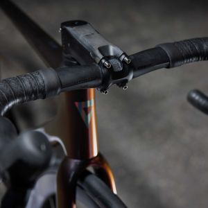 Close up view of Giant TCR Advanced SL cockpit featuring Giant SLR handlebar.