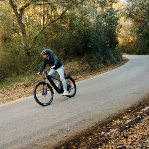 Ebiker on an adventure hardtail