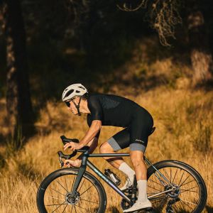 road biker in a corner