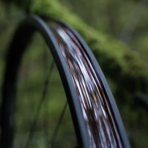 Closeup of mountain bike rim