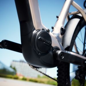 Close up view of the motor on the non drive side of the Liv Tempt E+ EX.