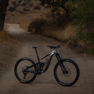 Reign aluminum mountain bike on fire road