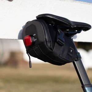 Shadow Seat Bag with rear light attached. 