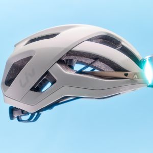 Liv Rev Pro Helmet on blue background