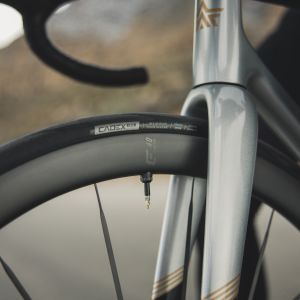 Landscape view of CADEX GC Tubeless tires fitted on CADEX Max 40 wheelset.