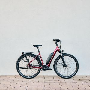 ebike resting against wall