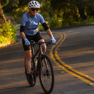 Woman riding the Thrive.