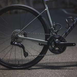 detail of rear triangle on endurance road bike