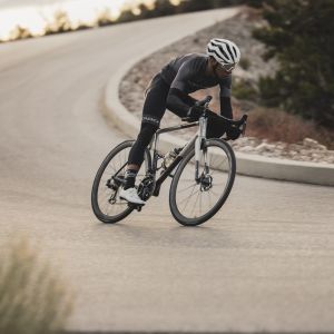 CADEX GC tubeless tires and rider testing the bike