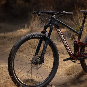 Giant Crest SL Fork on a Giant Anthem XC bike staged on a trail.