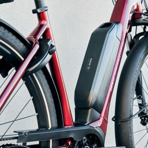 closeup of battery on ebike