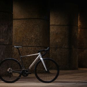 The Giant Contend SL 0 aluminum road bike staged in an urban environment.
