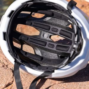 A look at the inside of the Giant Rev Pro helmet. You can see the padding and inner construction.