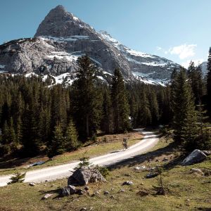 Biker in the mountains